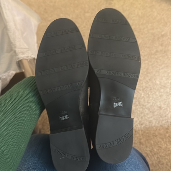 NEW Audrey Brooke Two Tone Leather Riding Boots, Size 7-1/2 Wide Calf - Picture 7 of 11